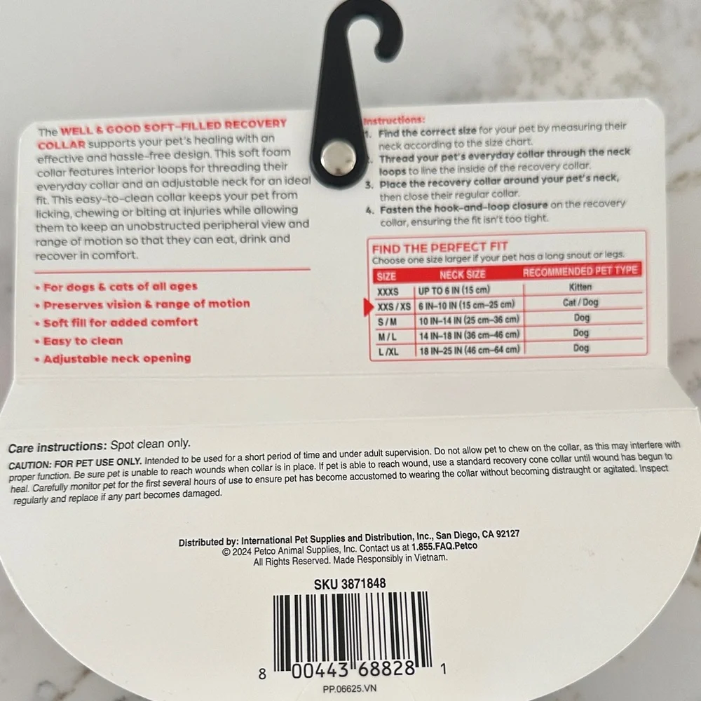 Black Soft-Filled Recovery Collar for Cats
